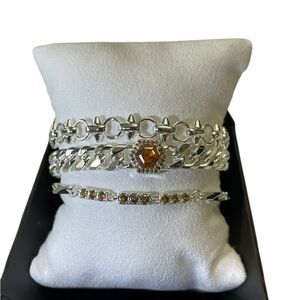 Bomb Party Luxe Bracelet- Designed With You In Mind- Smokey Topaz/Silver Plt NIB